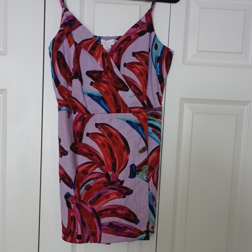 House of Harlow 1960 Red and Blue Abstract Mini Dress